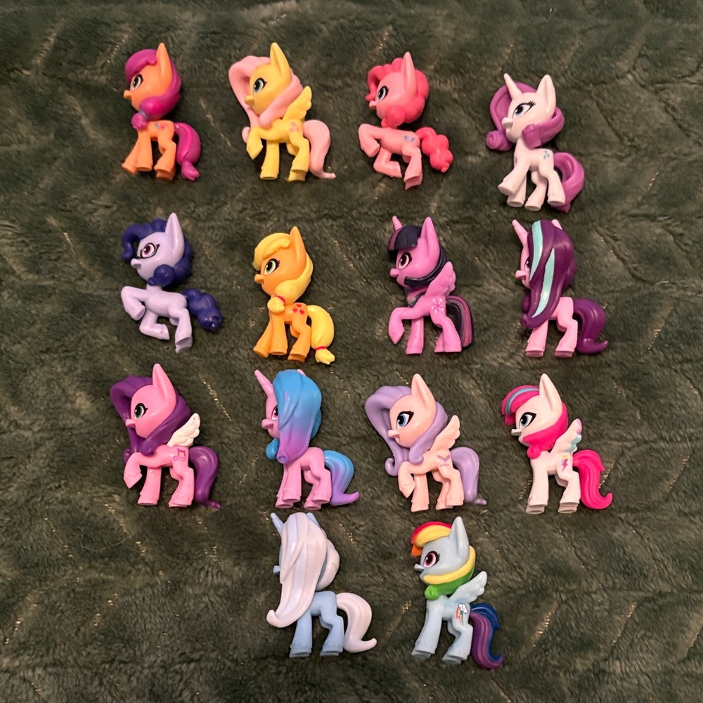 My Little Pony Lot Of 14 Pink Yellow Blue
